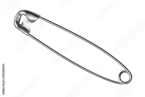 Closed safety pin, isolated on white background