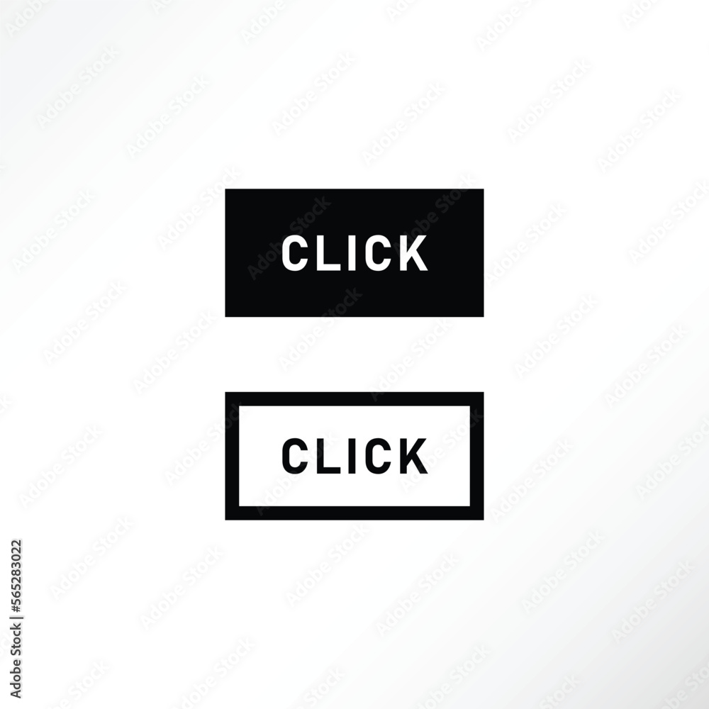 Click or press here button in vector. Click or press here button in vector.