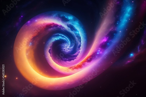 abstract spiral galaxy generative AI digital illustration