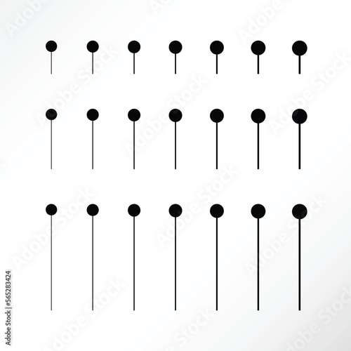 Set of pins for tag location.