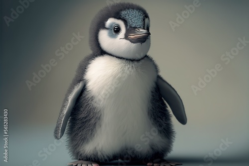 Cute baby penguin . Flat representation of a penguin © Azar