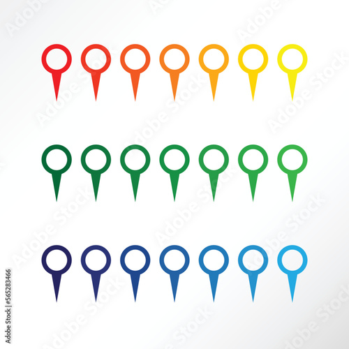 Set of pins for tag location.