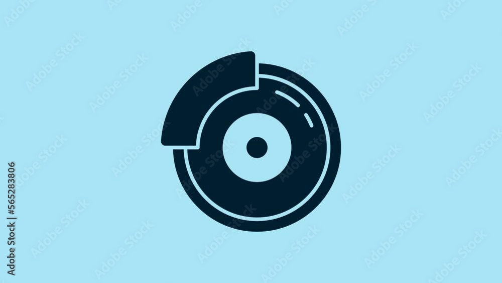 Blue Car brake disk with caliper icon isolated on blue background. 4K Video motion graphic animation Blue Car brake disk with caliper icon isolated on blue background. 4K Video motion graphic animation