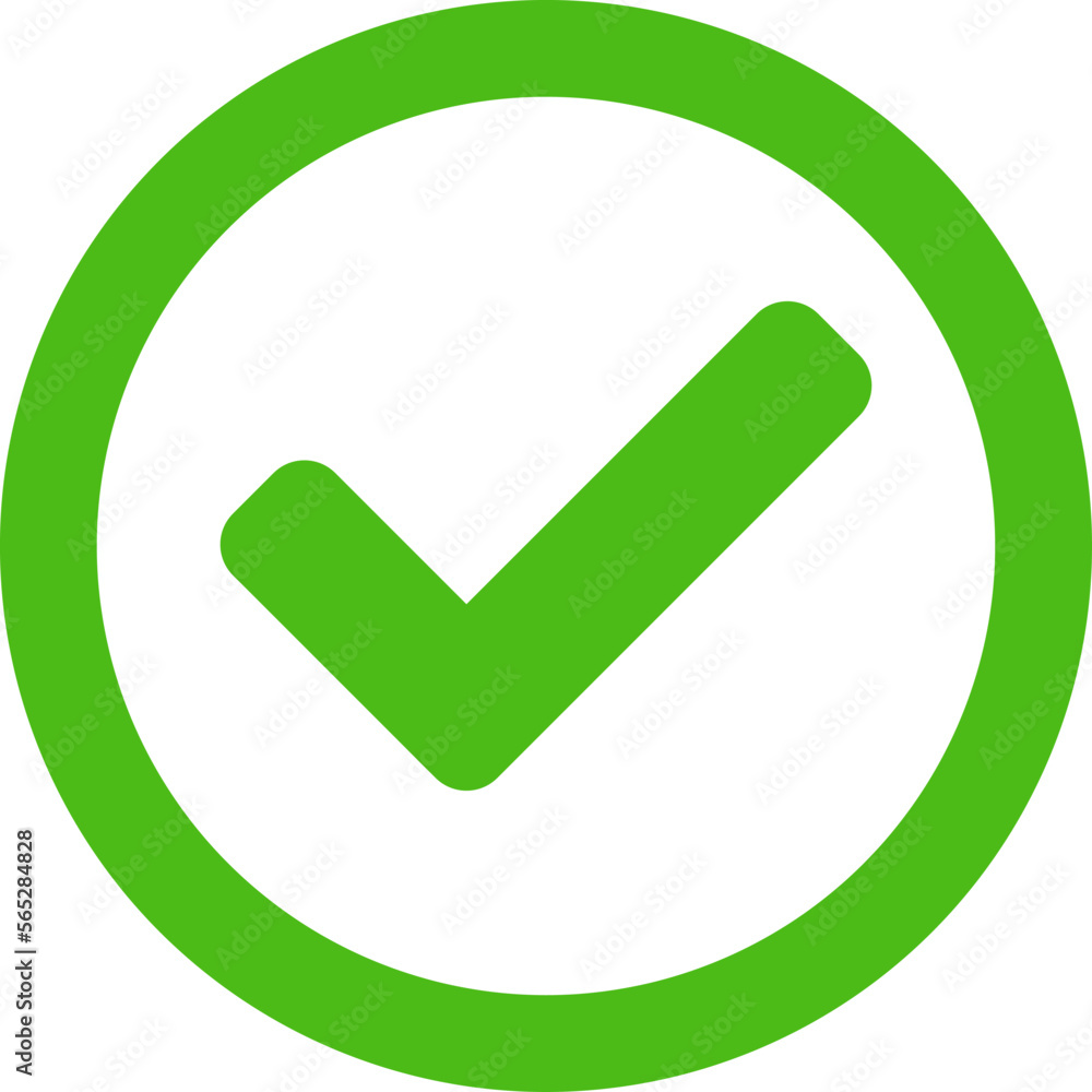 Green Checkmark Yes Sign Approve or Confirm or Success Round Circle Icon. Vector Image. Green Checkmark Yes Sign Approve or Confirm or Success Round Circle Icon. Vector Image.