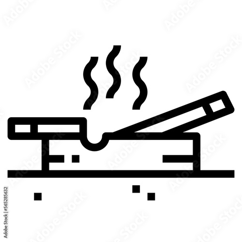 ashtray line icon style