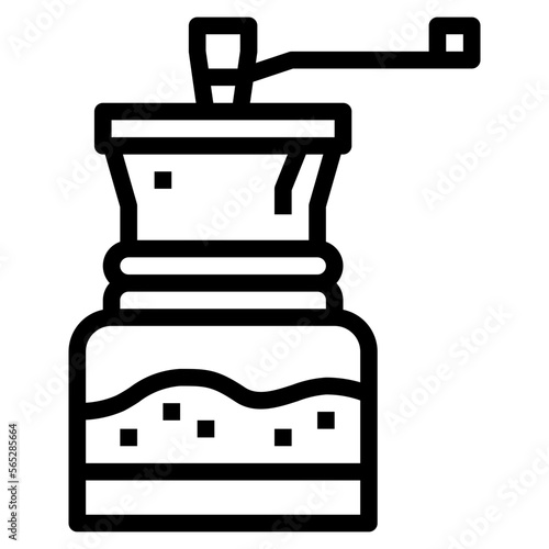 coffee grinder line icon style