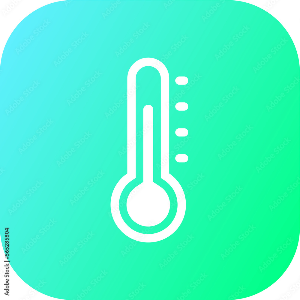 Thermometer icon in square gradient colors. Weather signs illustration.