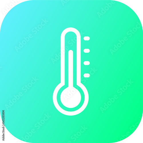 Thermometer icon in square gradient colors. Weather signs illustration.