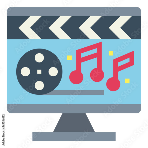 multimedia flat icon style