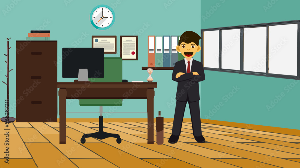 Minimalist Workspace design Vector silhouette Minimalist Workspace design Vector silhouette