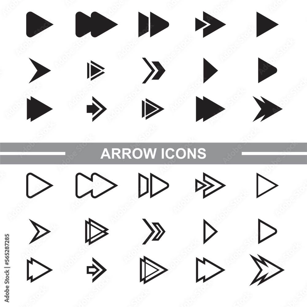 arrow icons set isolated vector arrow icons set isolated vector