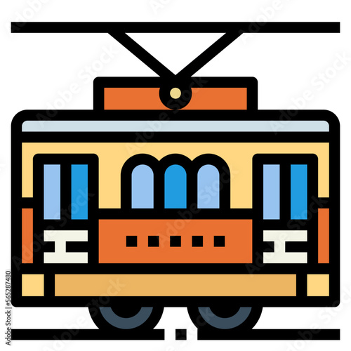 tramway filled outline icon style