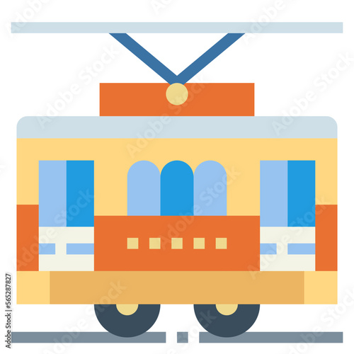 tramway flat icon style