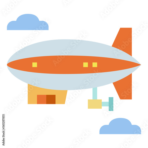 zeppelin flat icon style