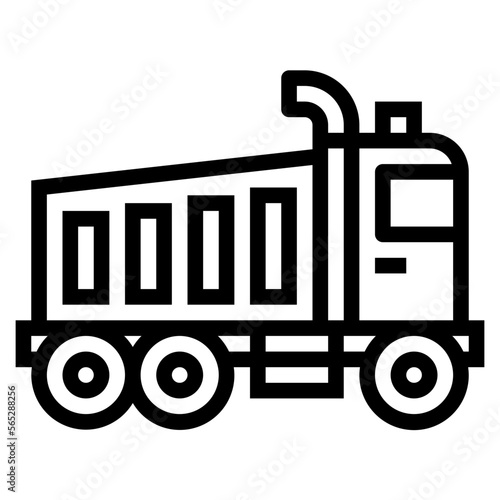 dump truck line icon style