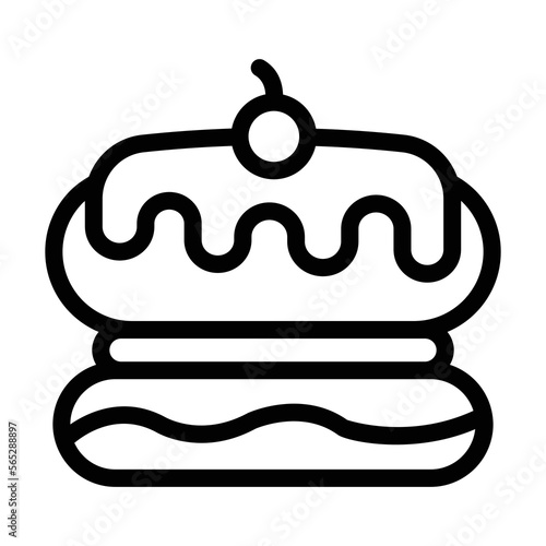 eclair line icon illustration vector graphic