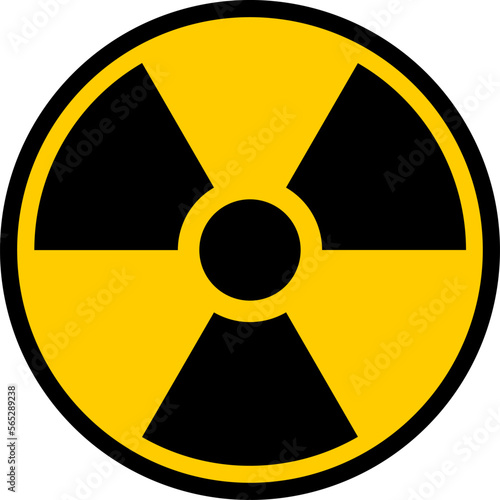 Fotografia Nuclear Hazard Ionizing Radiation Trefoil Danger Symbol
