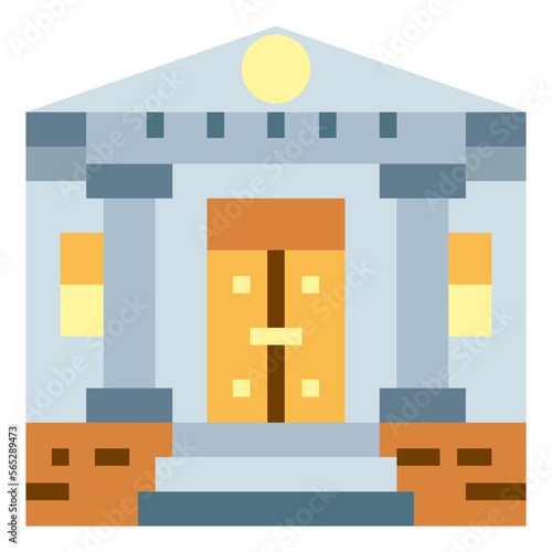 museum flat icon style
