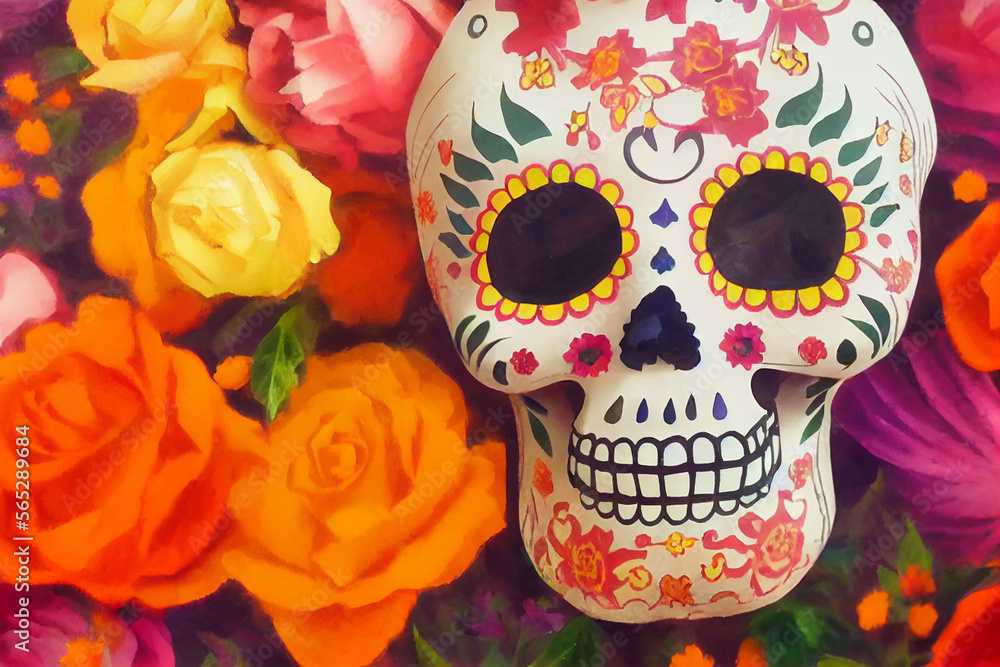 Day of the dead illustration art Generative AI Content by Midjourney Day of the dead illustration art Generative AI Content by Midjourney