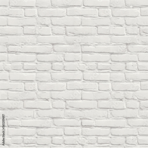 Leinwand Poster Seamless white brick wall texture, micro detail, chalk white