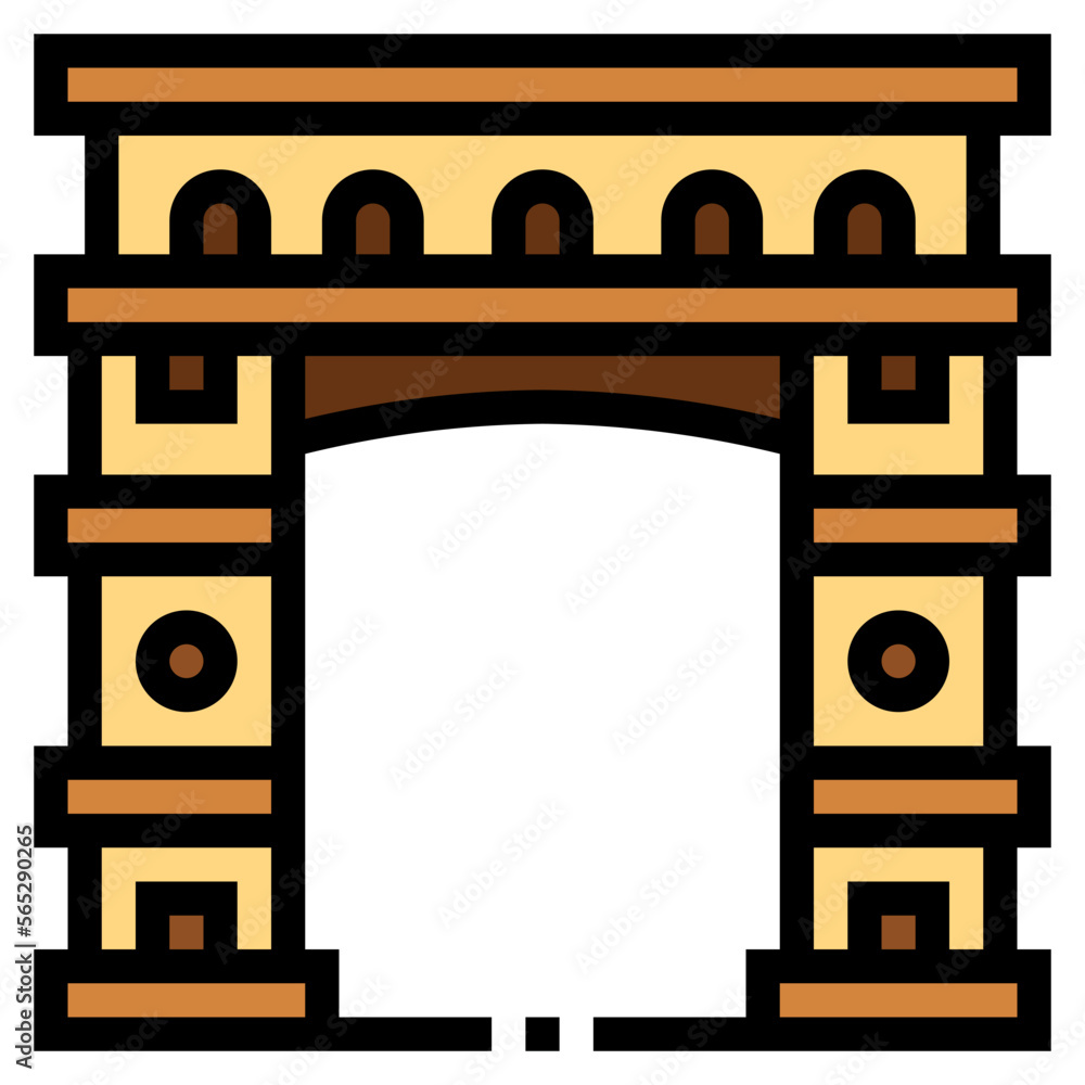 arch filled outline icon style arch filled outline icon style