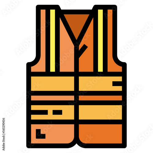 waistcoat filled outline icon style