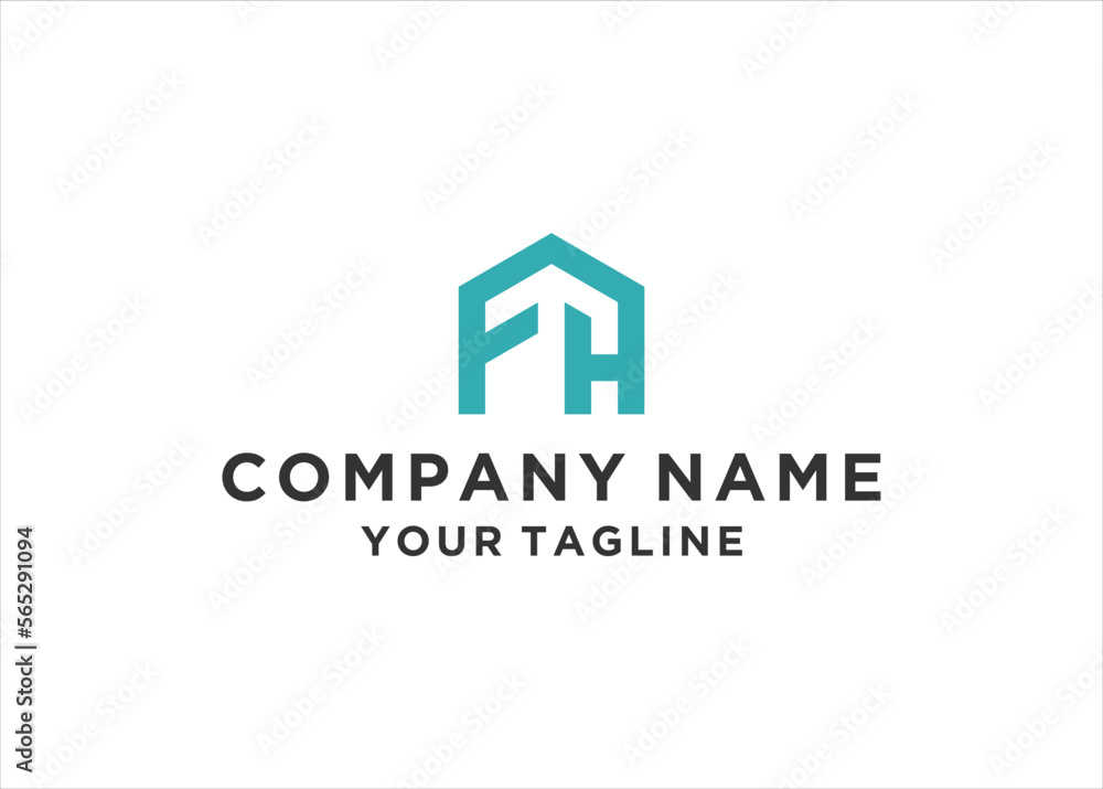 FH letter with Home logo design vector illustration