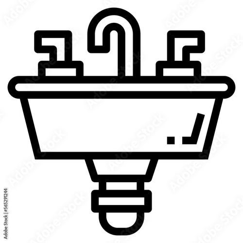 washbasin line icon style