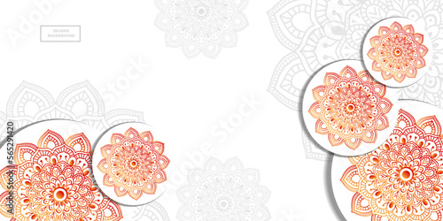 Free vector gradient mandala arabesque style islamic background