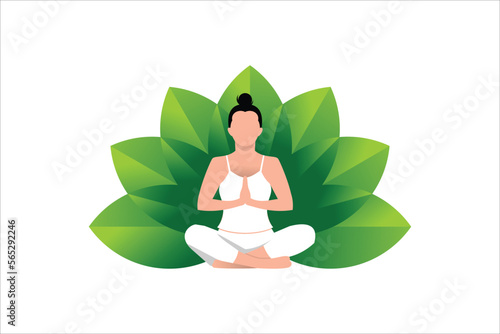 Yoga in lotus position. Vector illustration