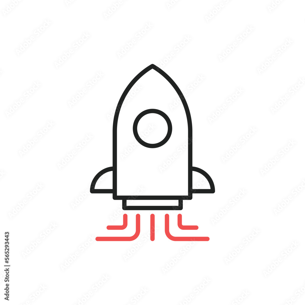 Rocket as a symbol of a startup or the beginning of an advertising campaign. High quality coloured vector illustration. Rocket as a symbol of a startup or the beginning of an advertising campaign. High quality coloured vector illustration.