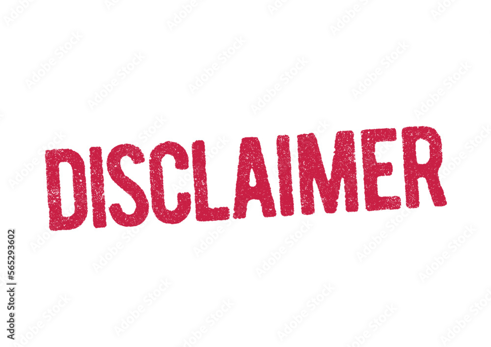 Vector illustration of the word Disclaimer in red ink stamp