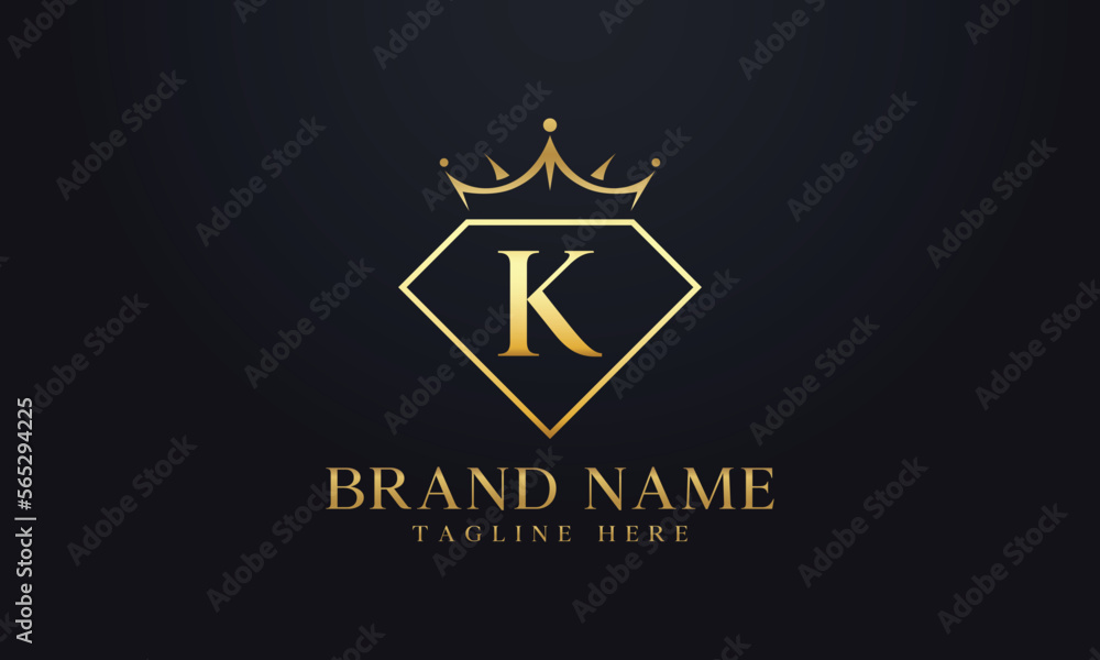 Diamond crown vector. Luxury queen logo for jewelry vector with letters Diamond crown vector. Luxury queen logo for jewelry vector with letters