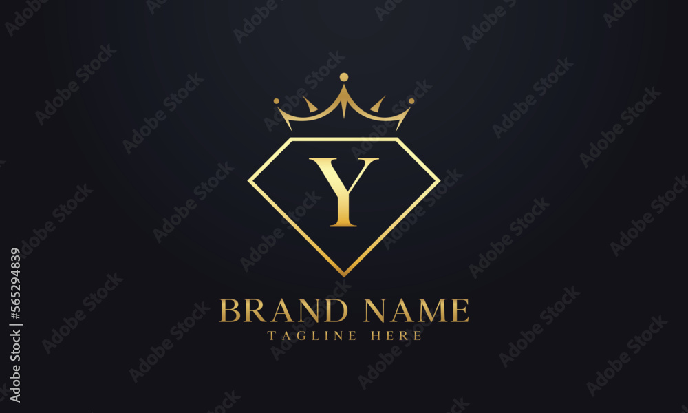 Diamond crown vector. Luxury queen logo for jewelry vector with letters Diamond crown vector. Luxury queen logo for jewelry vector with letters