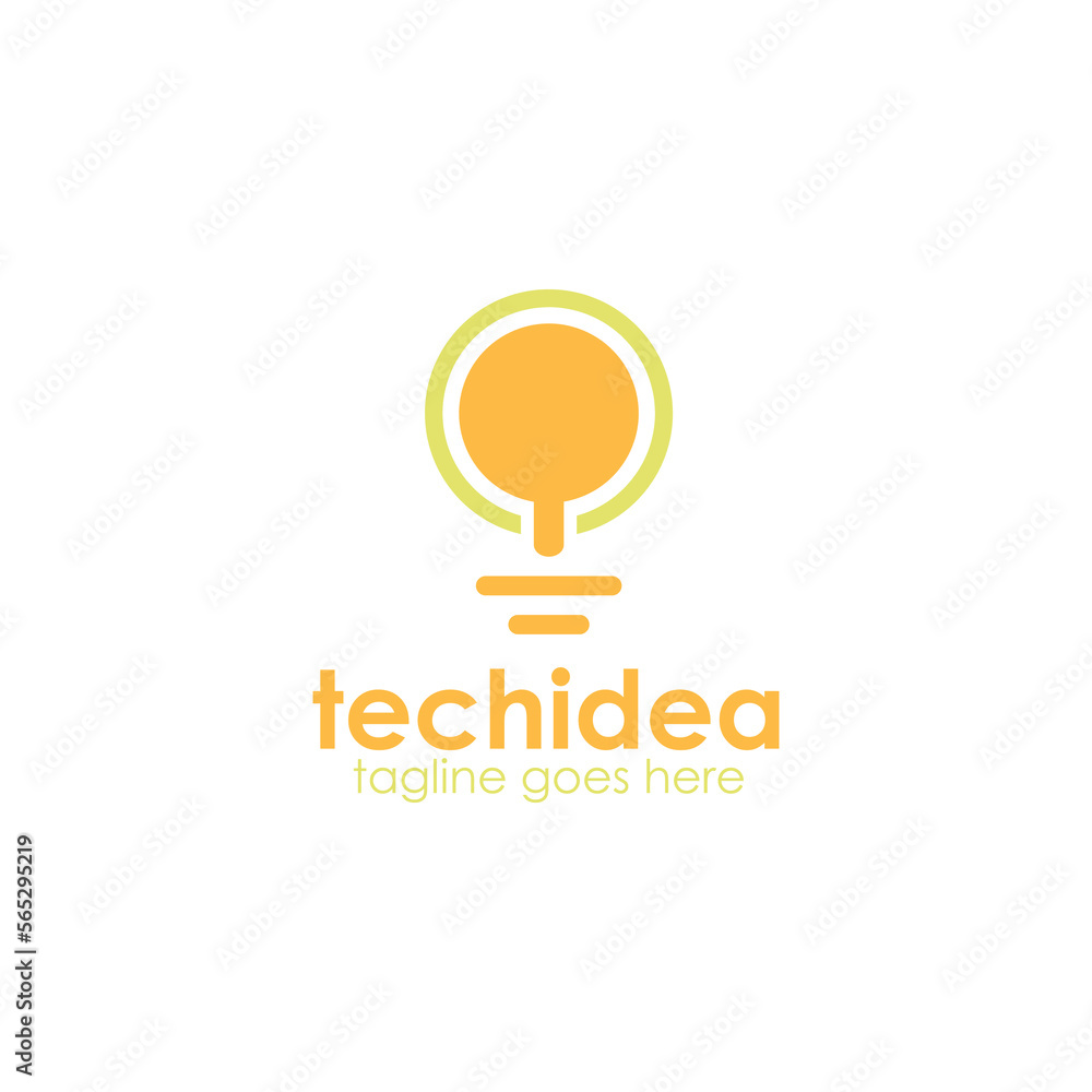Tech Ide Logo Design Template with lamp icon. Perfect for business, company, restaurant, mobile, app, etc. Tech Ide Logo Design Template with lamp icon. Perfect for business, company, restaurant, mobile, app, etc.