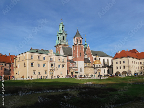 Wawel castle under a blue winter sky