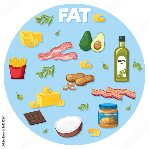 Variety of fat foods