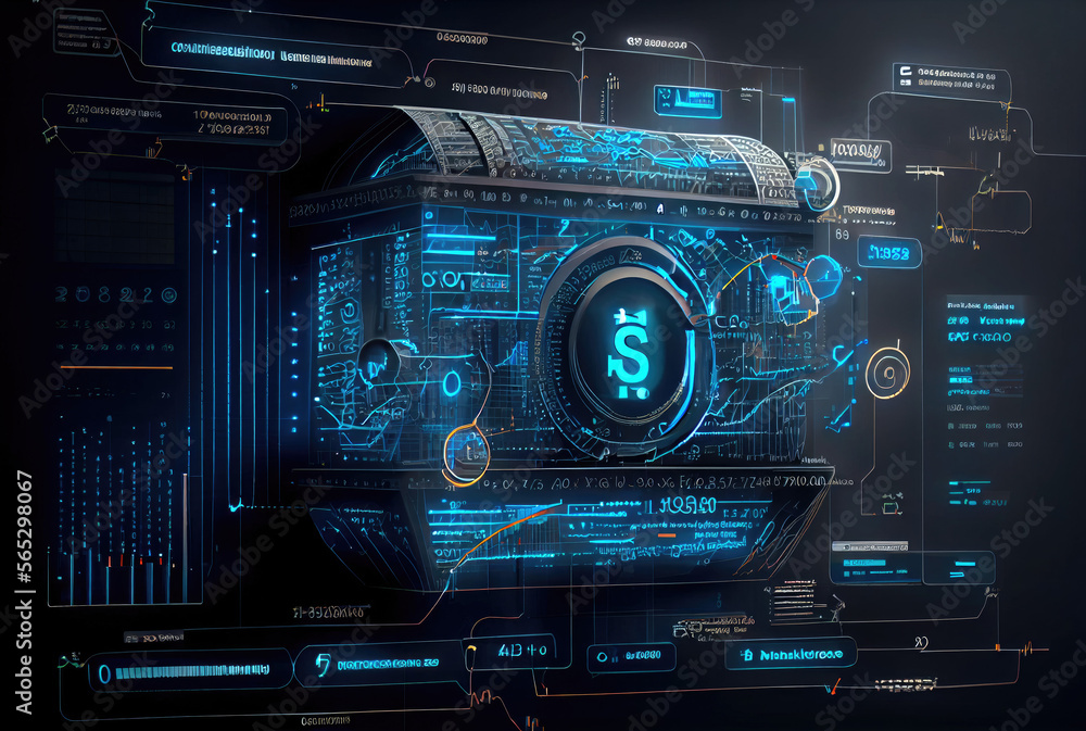 The new concept of Fintech - Generative AI illustration The new concept of Fintech - Generative AI illustration