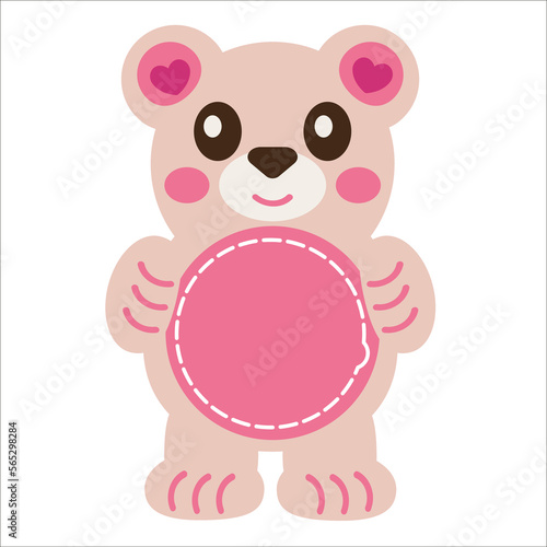 Cute Valentine candy ornament. Layered paper decoration treat holder for dome. Hanger for sweets, candy for birthday, baby shower, valentine days. Print, cut out, glue. Vector illustration