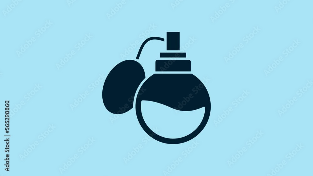 Blue Perfume icon isolated on blue background. 4K Video motion graphic animation Blue Perfume icon isolated on blue background. 4K Video motion graphic animation