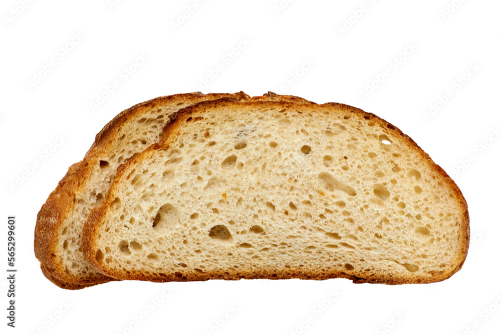 sliced white bread with crispy crust. sliced white bread with crispy crust.
