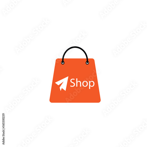 shop sale shopping bag logo design symbol