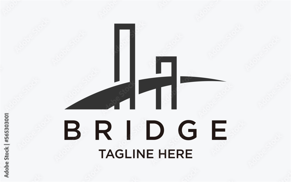 logo design bridge simple template abstract
