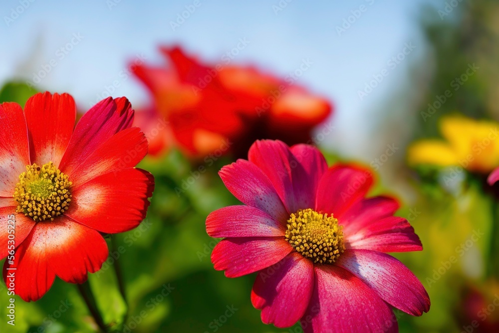 Obraz premium Close up illutration photo of colorful flowers