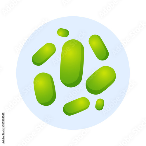 Green Bacteria Circle Composition