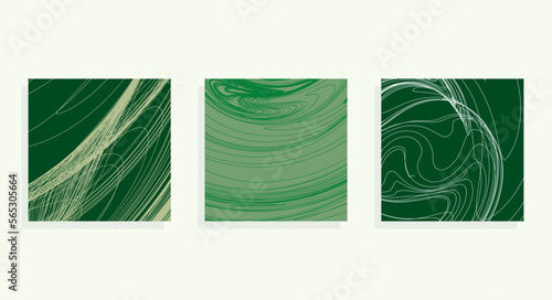 Green Square-shaped Backgrounds Featuring Wavy  Lines. Modern and dynamic look and can be used for a variety of design projects .