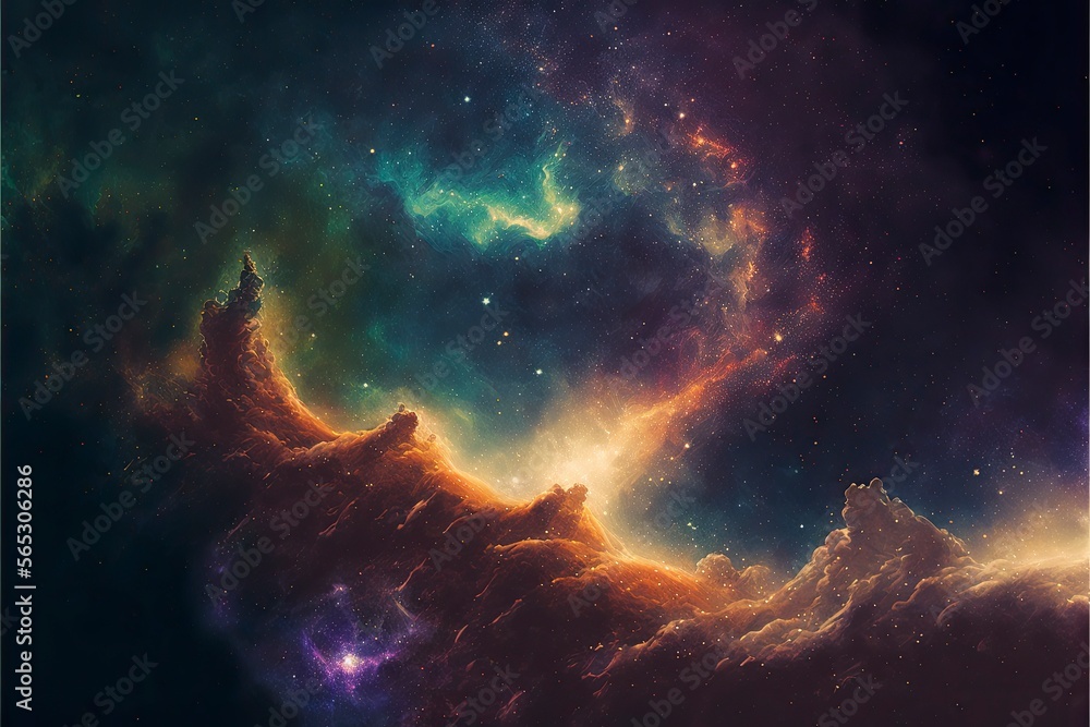 colorful esotheric nebula background state of mind relaxation and meditation