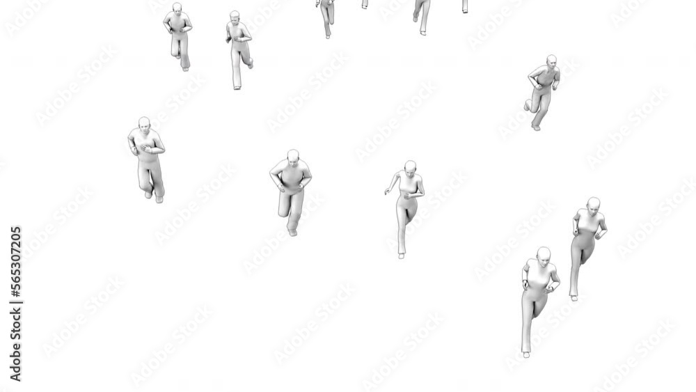 Silhouettes of people are run on a white background Silhouettes of people are run on a white background