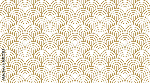 art deco seamless pattern with arc line, luxury geometric repeat backdrop isolated on transparent background , cut out, png, illustration