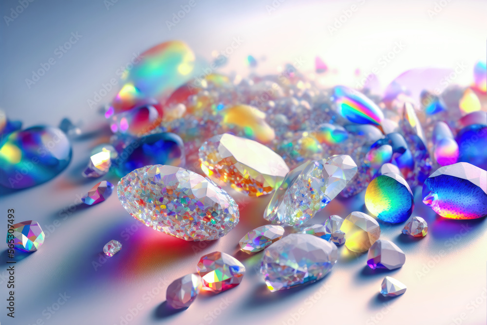 Luminous Colorful Stones Abstract Background. Created with Generative AI Technology Luminous Colorful Stones Abstract Background. Created with Generative AI Technology